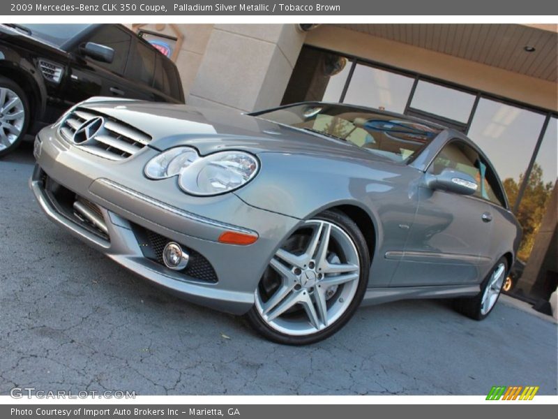 Palladium Silver Metallic / Tobacco Brown 2009 Mercedes-Benz CLK 350 Coupe