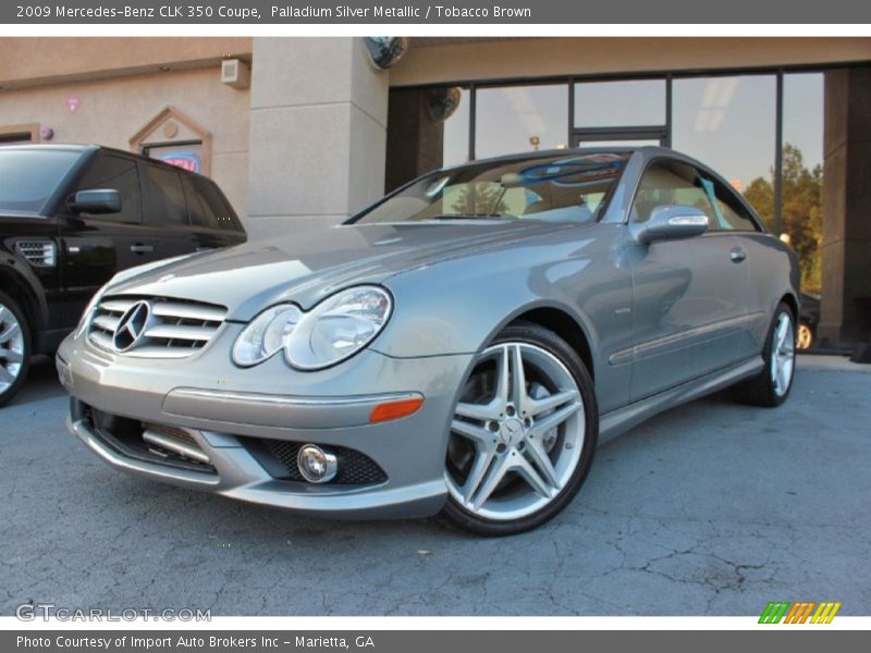 Palladium Silver Metallic / Tobacco Brown 2009 Mercedes-Benz CLK 350 Coupe