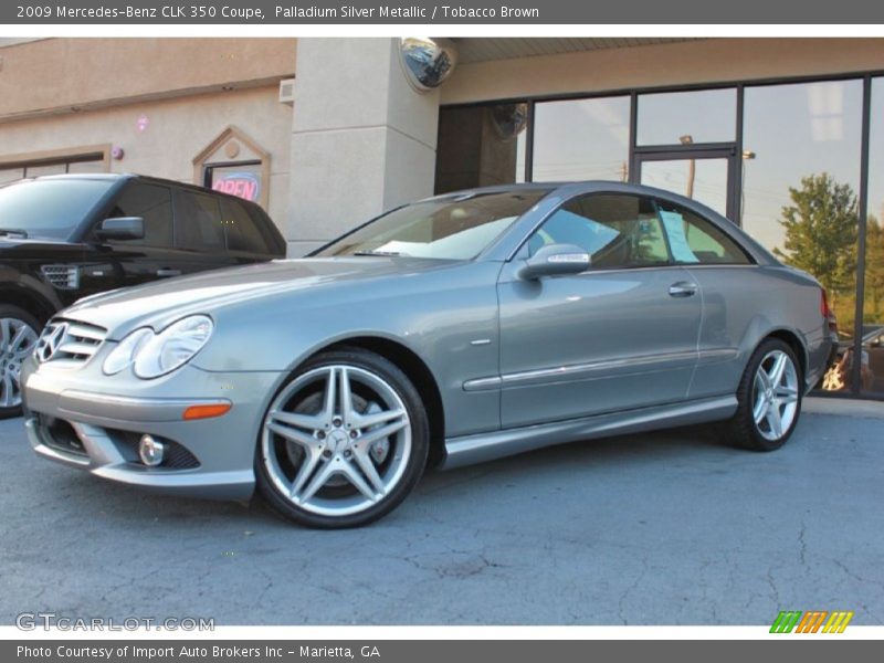 Palladium Silver Metallic / Tobacco Brown 2009 Mercedes-Benz CLK 350 Coupe