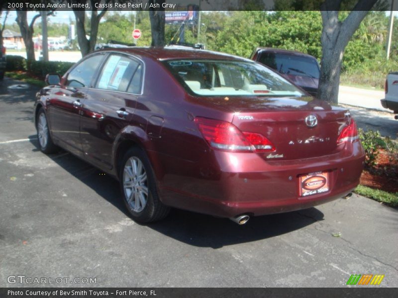 Cassis Red Pearl / Ash Gray 2008 Toyota Avalon Limited