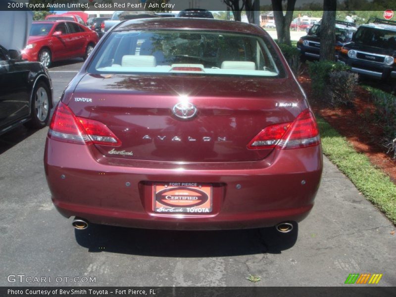 Cassis Red Pearl / Ash Gray 2008 Toyota Avalon Limited