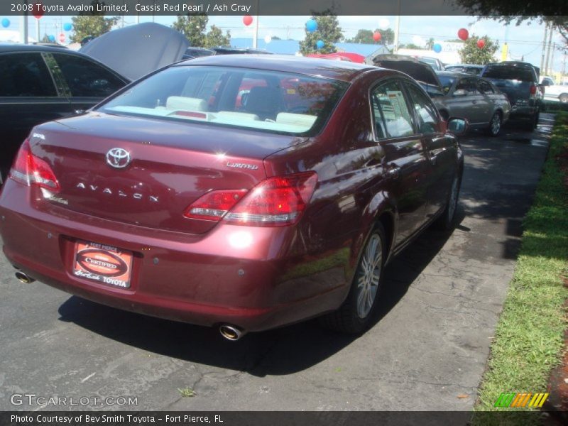 Cassis Red Pearl / Ash Gray 2008 Toyota Avalon Limited