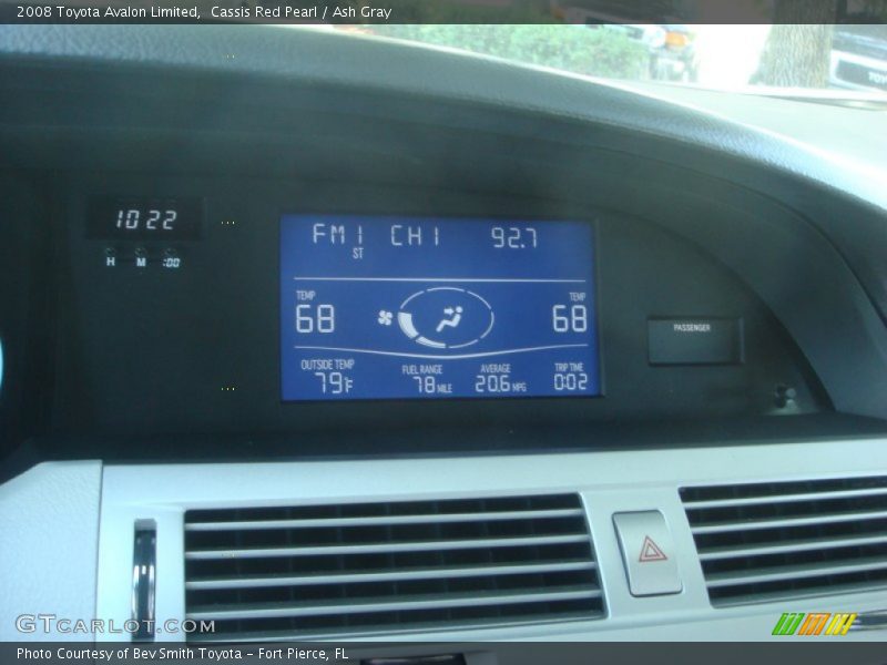 Cassis Red Pearl / Ash Gray 2008 Toyota Avalon Limited