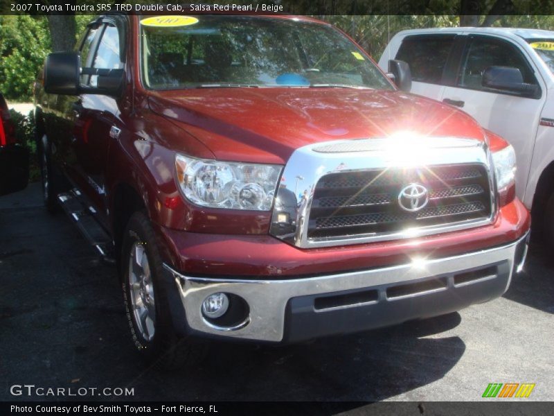 Salsa Red Pearl / Beige 2007 Toyota Tundra SR5 TRD Double Cab