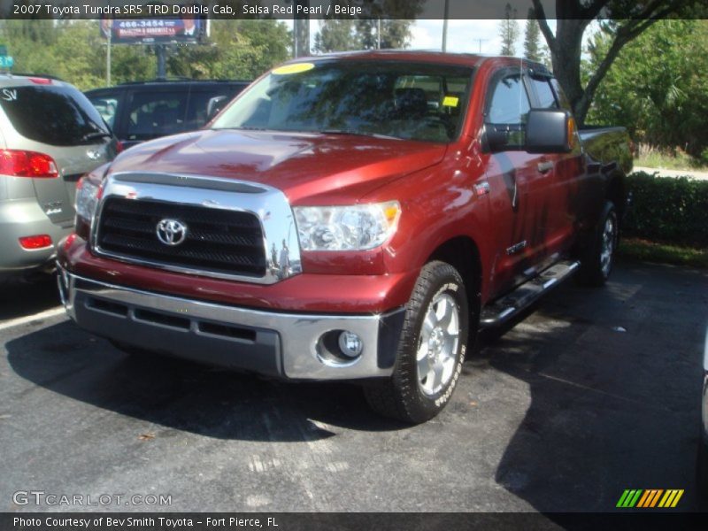 Salsa Red Pearl / Beige 2007 Toyota Tundra SR5 TRD Double Cab