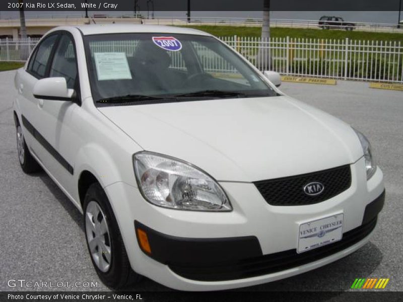 White / Gray 2007 Kia Rio LX Sedan