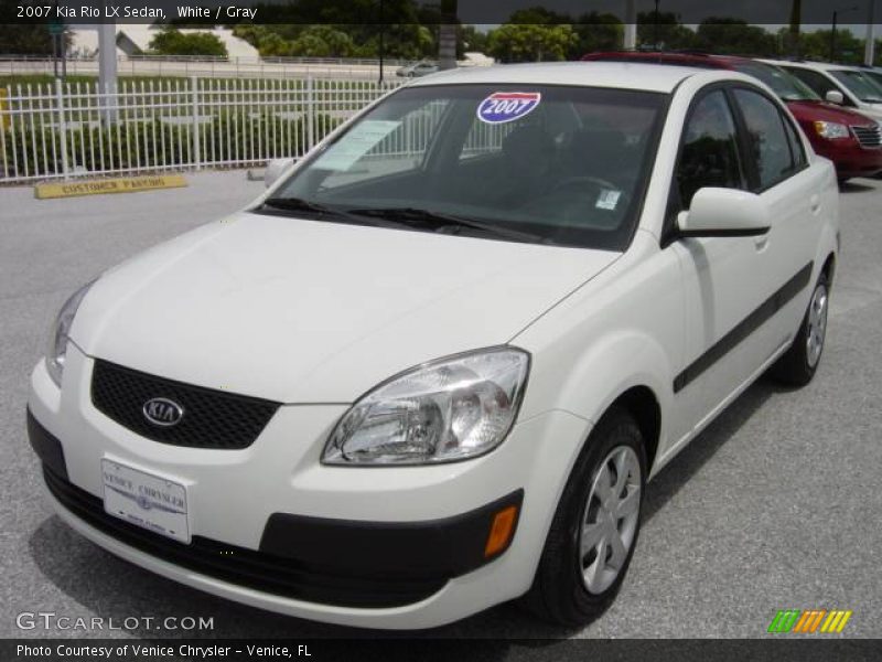 White / Gray 2007 Kia Rio LX Sedan
