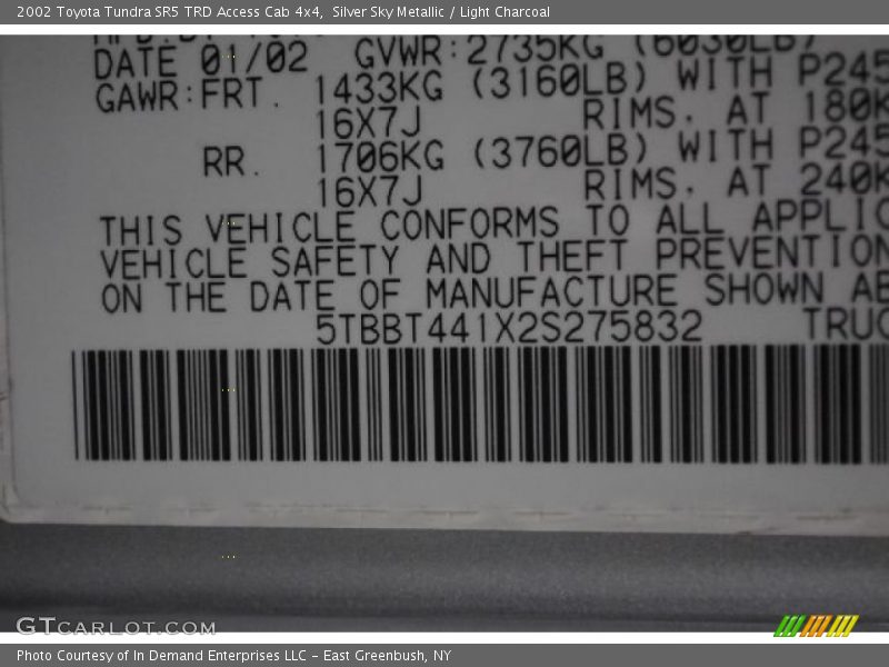 Silver Sky Metallic / Light Charcoal 2002 Toyota Tundra SR5 TRD Access Cab 4x4