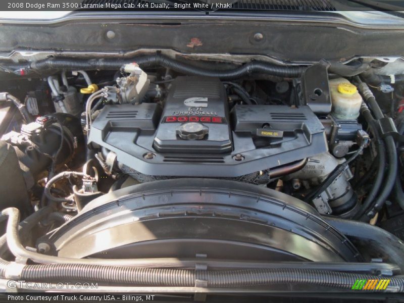 Bright White / Khaki 2008 Dodge Ram 3500 Laramie Mega Cab 4x4 Dually