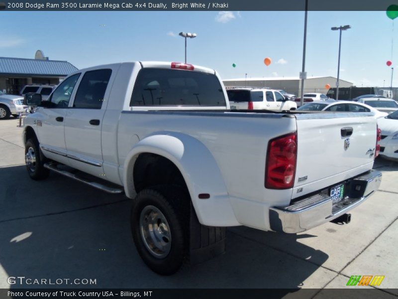 Bright White / Khaki 2008 Dodge Ram 3500 Laramie Mega Cab 4x4 Dually