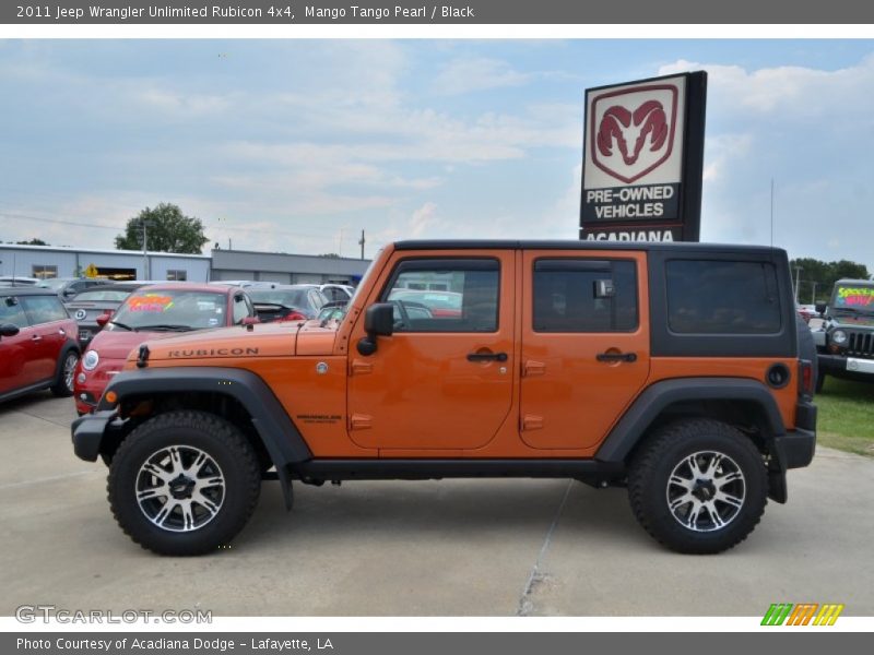 Mango Tango Pearl / Black 2011 Jeep Wrangler Unlimited Rubicon 4x4