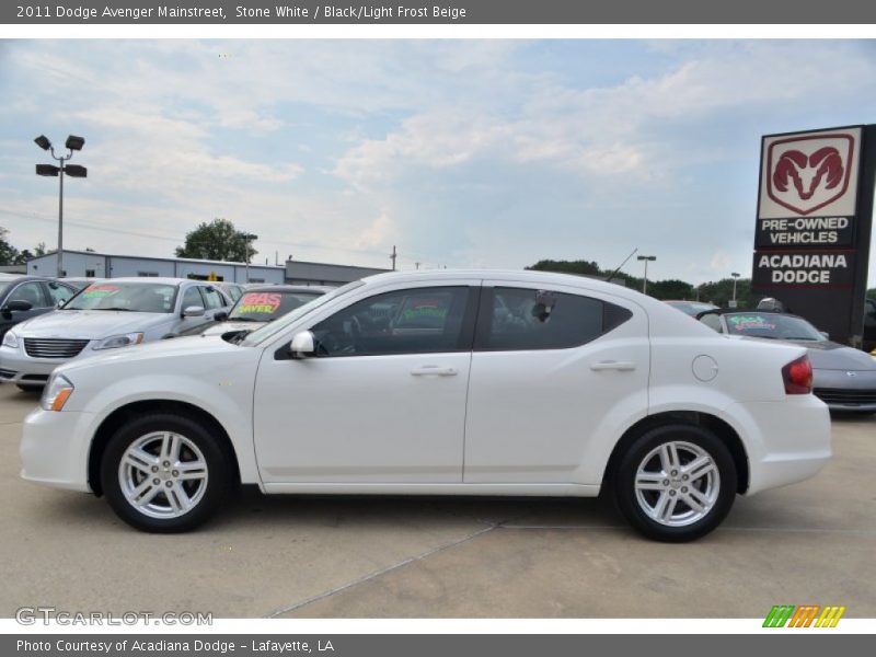 Stone White / Black/Light Frost Beige 2011 Dodge Avenger Mainstreet