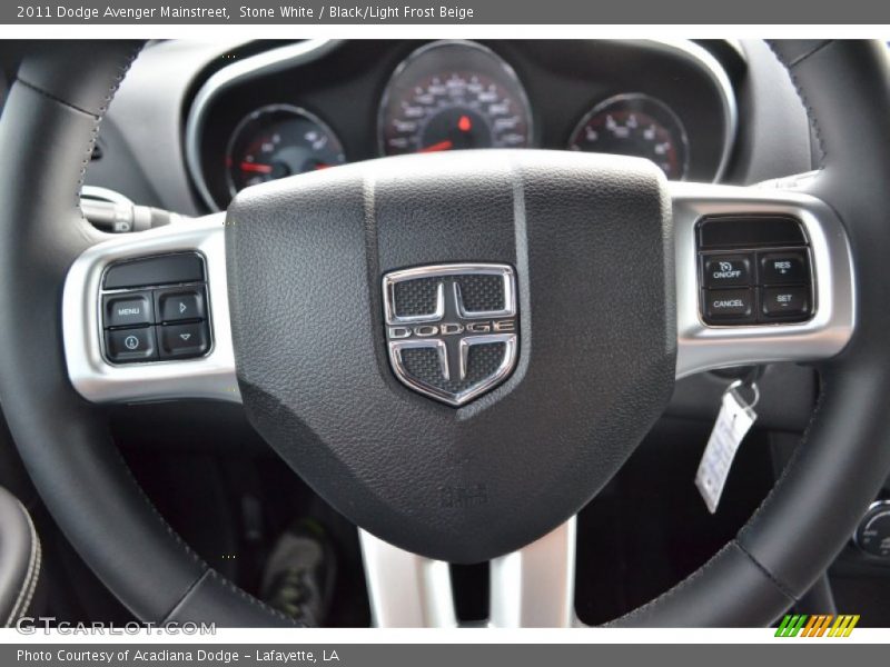 Stone White / Black/Light Frost Beige 2011 Dodge Avenger Mainstreet