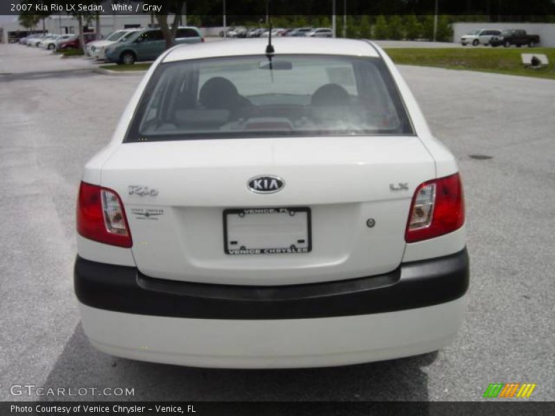 White / Gray 2007 Kia Rio LX Sedan