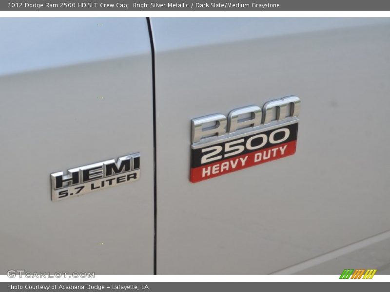 Bright Silver Metallic / Dark Slate/Medium Graystone 2012 Dodge Ram 2500 HD SLT Crew Cab