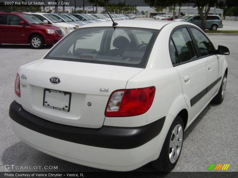 White / Gray 2007 Kia Rio LX Sedan
