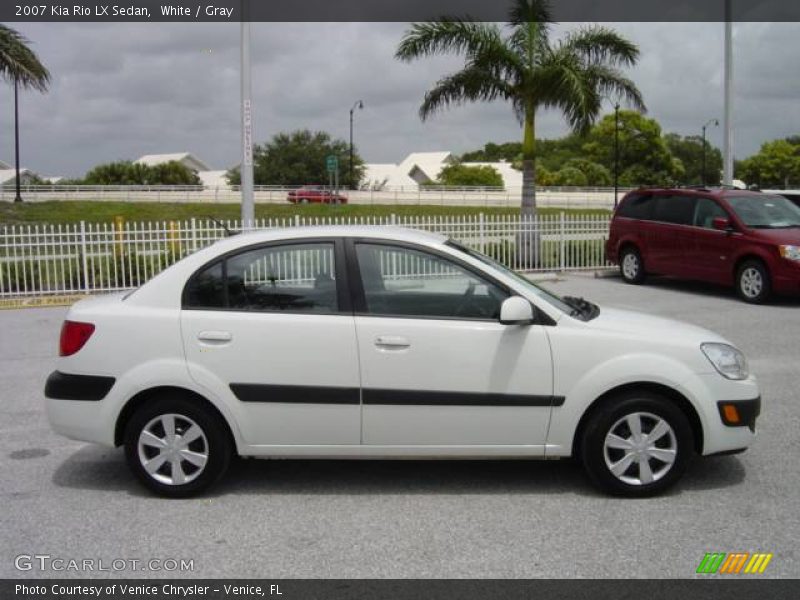 White / Gray 2007 Kia Rio LX Sedan