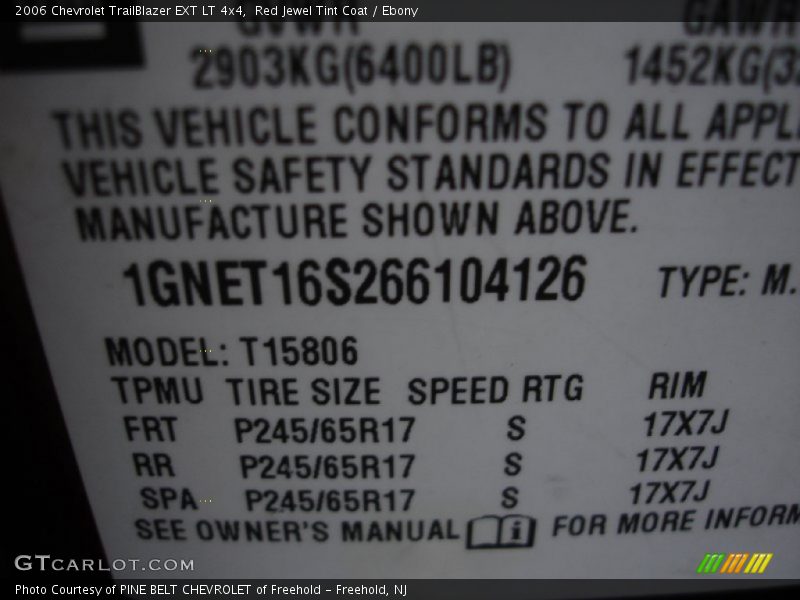 Red Jewel Tint Coat / Ebony 2006 Chevrolet TrailBlazer EXT LT 4x4