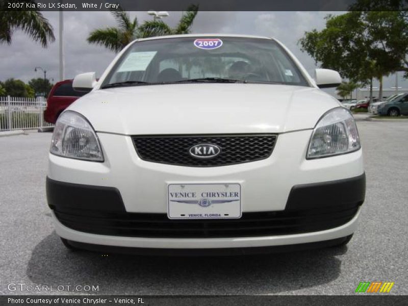 White / Gray 2007 Kia Rio LX Sedan