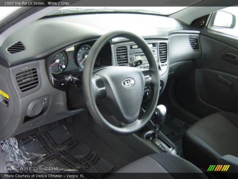 White / Gray 2007 Kia Rio LX Sedan