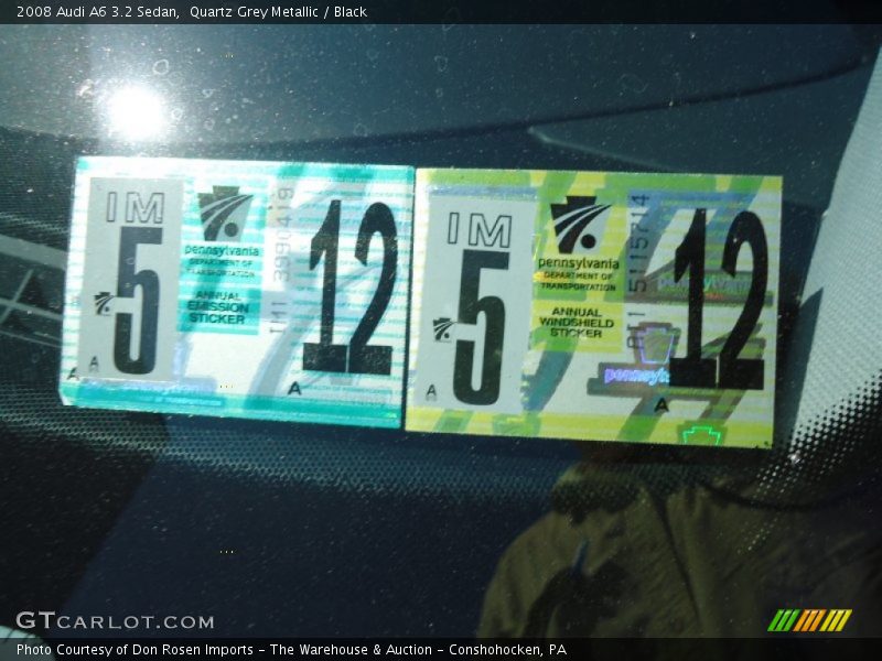 Quartz Grey Metallic / Black 2008 Audi A6 3.2 Sedan