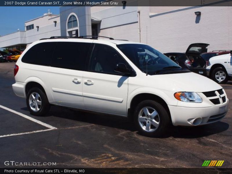 Stone White / Medium Slate Gray 2007 Dodge Grand Caravan SXT