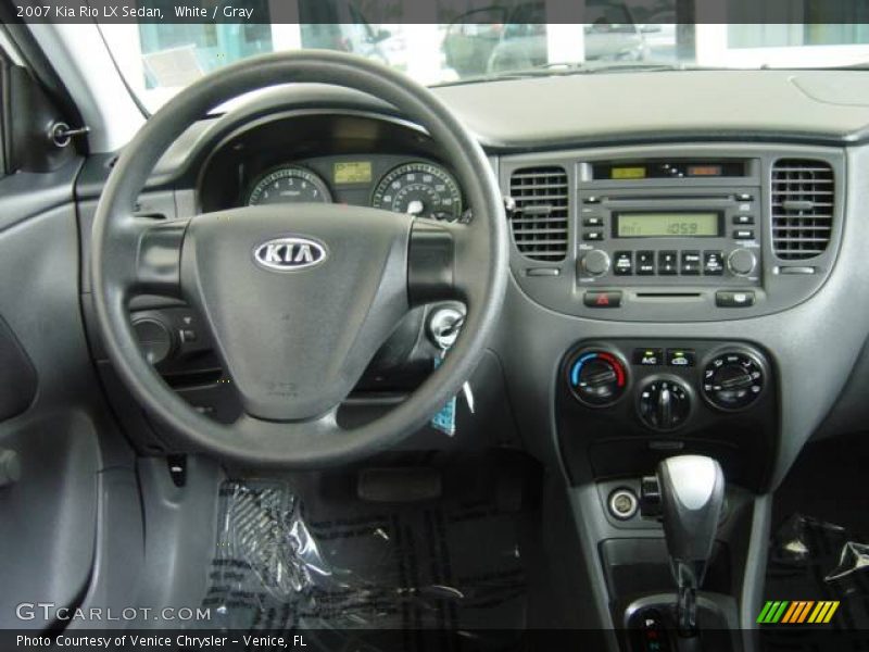 White / Gray 2007 Kia Rio LX Sedan