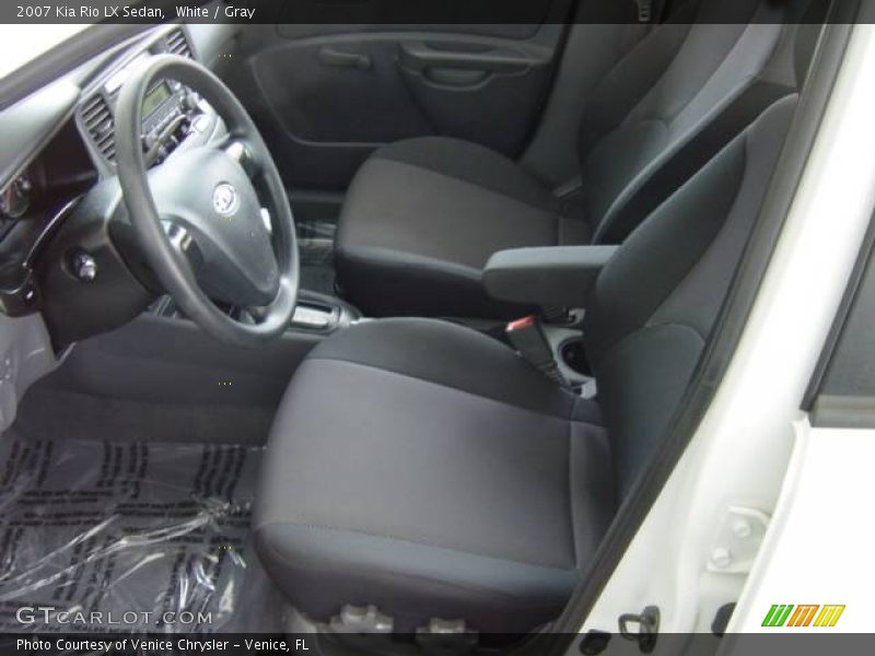 White / Gray 2007 Kia Rio LX Sedan