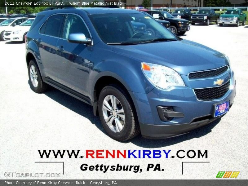 Twilight Blue Metallic / Jet Black 2012 Chevrolet Equinox LT AWD