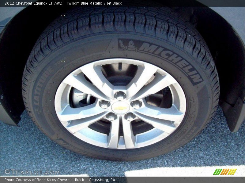 Twilight Blue Metallic / Jet Black 2012 Chevrolet Equinox LT AWD