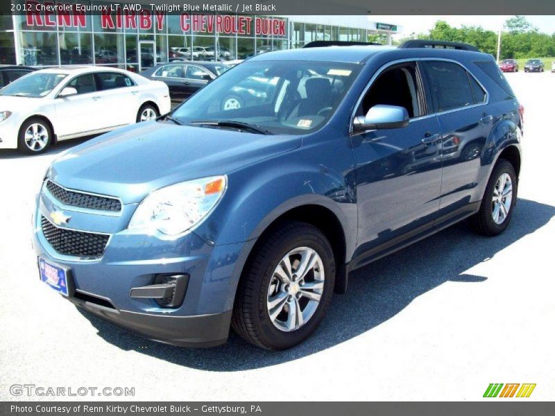 Twilight Blue Metallic / Jet Black 2012 Chevrolet Equinox LT AWD