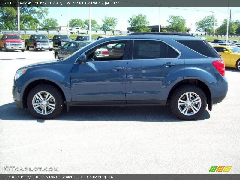 Twilight Blue Metallic / Jet Black 2012 Chevrolet Equinox LT AWD