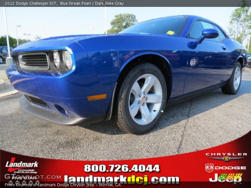 Blue Streak Pearl / Dark Slate Gray 2012 Dodge Challenger SXT