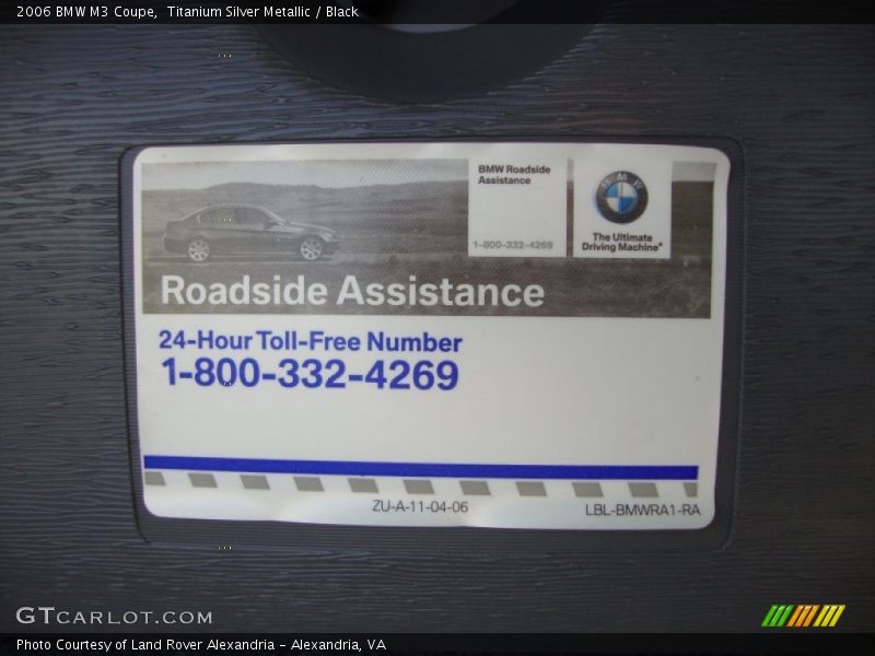 Titanium Silver Metallic / Black 2006 BMW M3 Coupe