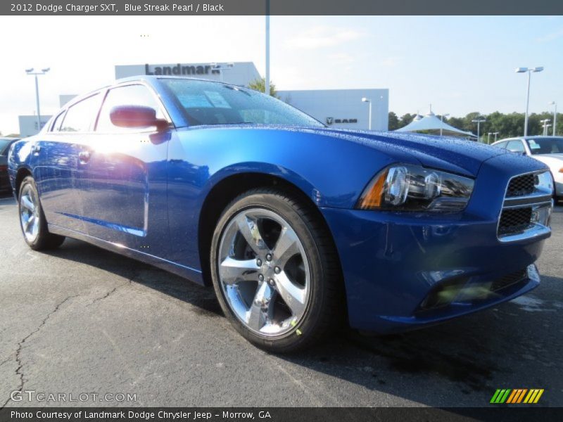 Blue Streak Pearl / Black 2012 Dodge Charger SXT
