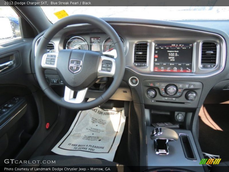 Blue Streak Pearl / Black 2012 Dodge Charger SXT