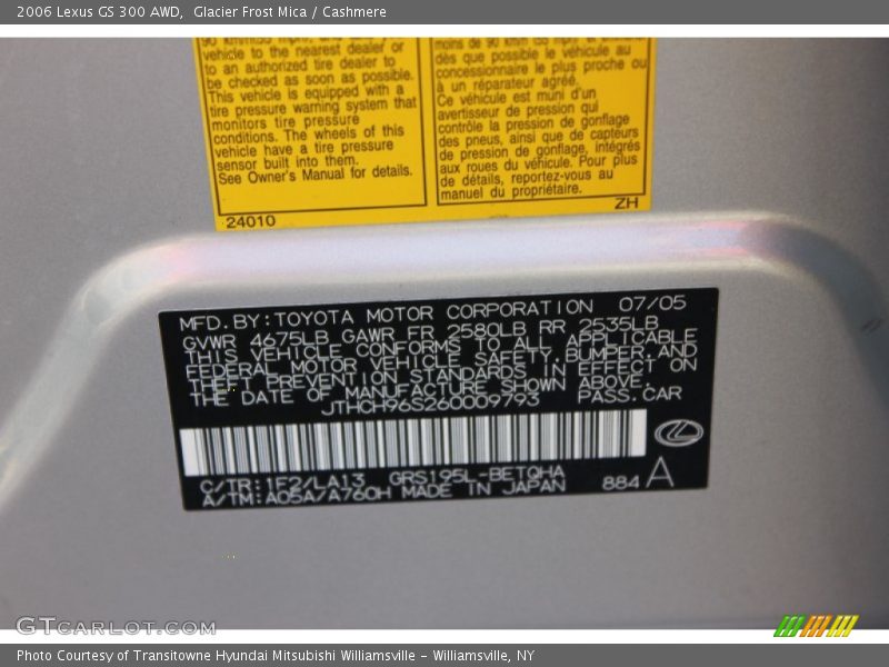 Glacier Frost Mica / Cashmere 2006 Lexus GS 300 AWD