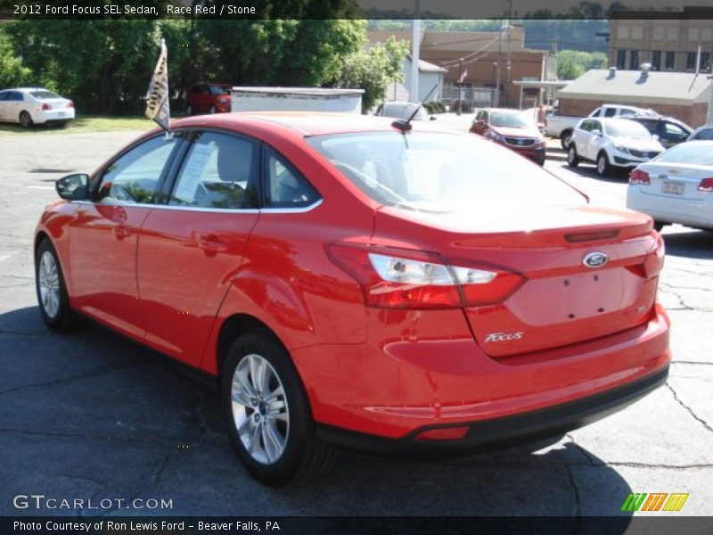 Race Red / Stone 2012 Ford Focus SEL Sedan
