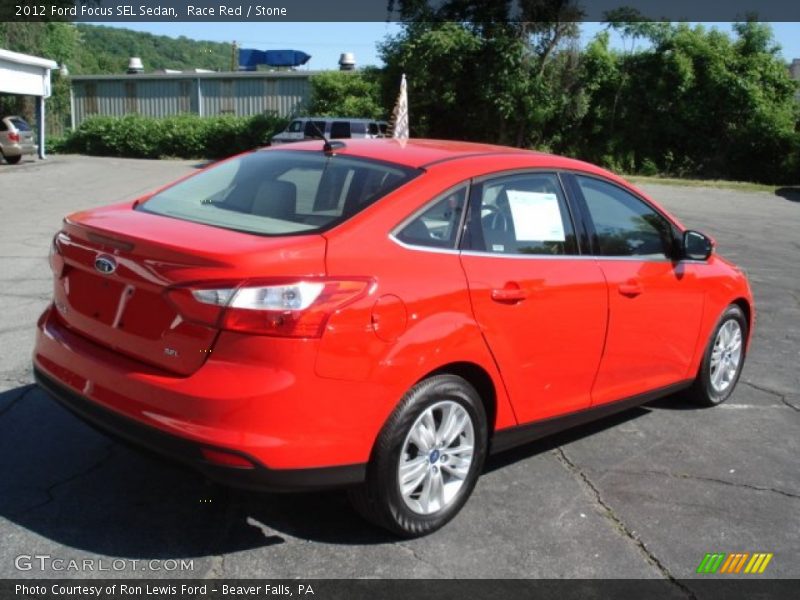 Race Red / Stone 2012 Ford Focus SEL Sedan