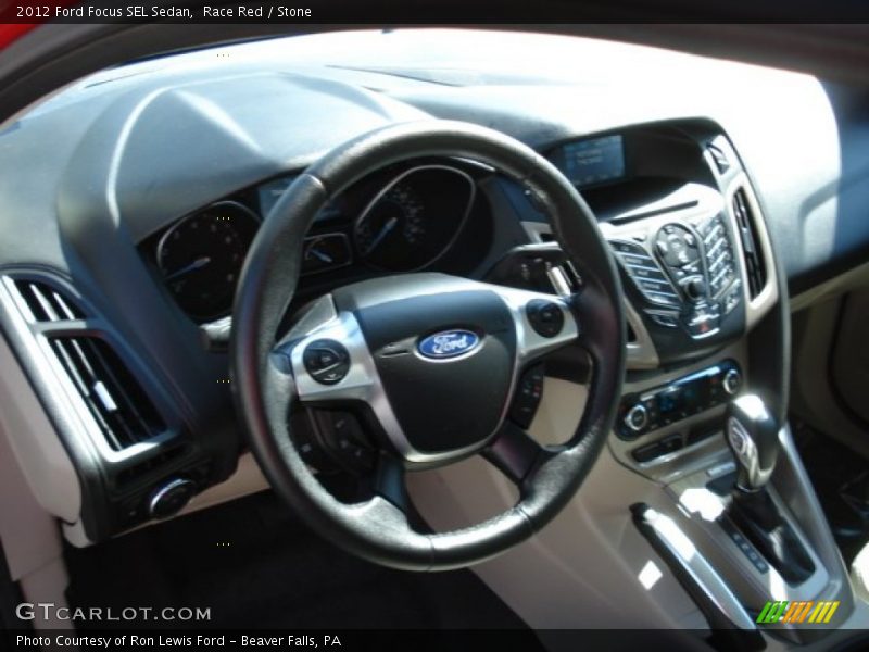 Race Red / Stone 2012 Ford Focus SEL Sedan