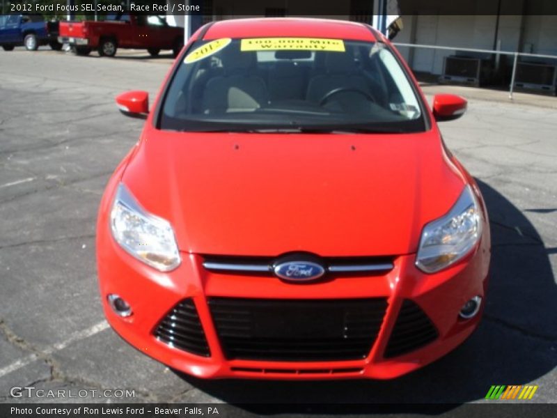 Race Red / Stone 2012 Ford Focus SEL Sedan