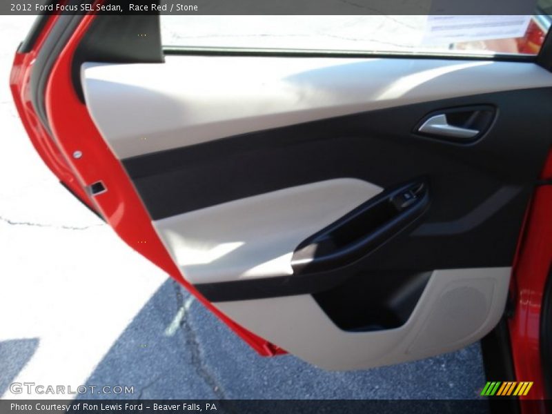 Race Red / Stone 2012 Ford Focus SEL Sedan