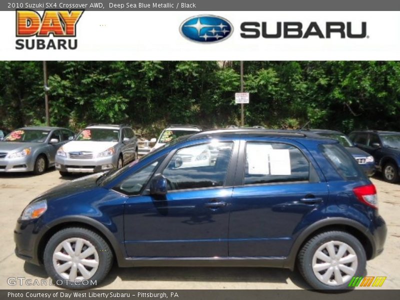 Deep Sea Blue Metallic / Black 2010 Suzuki SX4 Crossover AWD