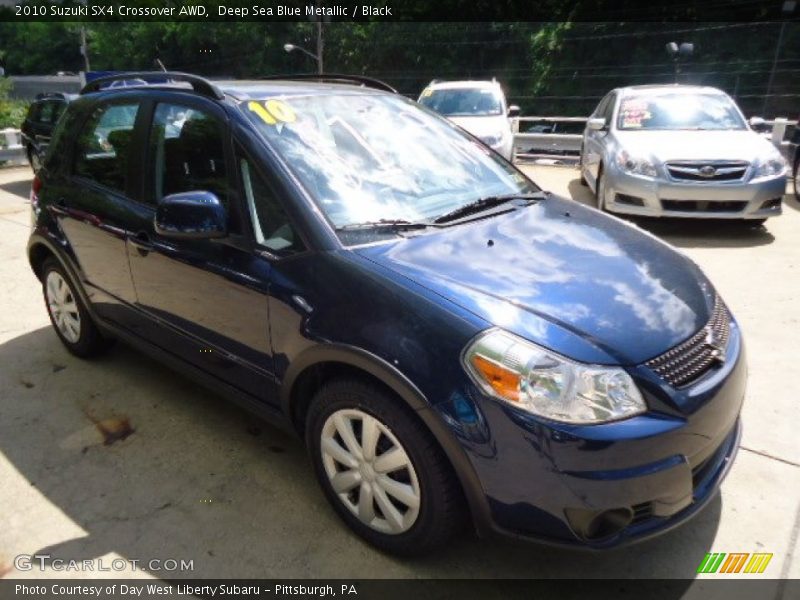 Deep Sea Blue Metallic / Black 2010 Suzuki SX4 Crossover AWD