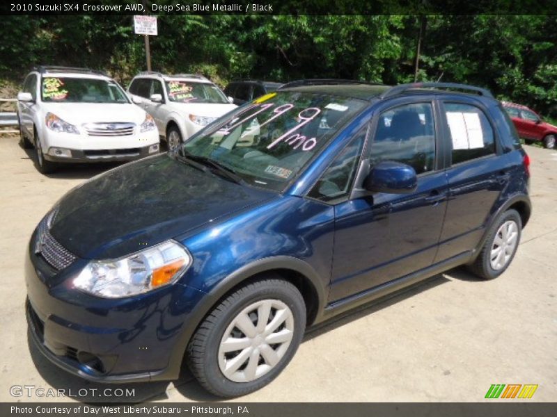 Deep Sea Blue Metallic / Black 2010 Suzuki SX4 Crossover AWD
