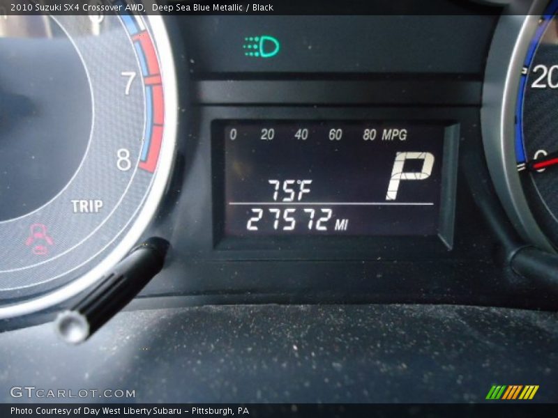 Deep Sea Blue Metallic / Black 2010 Suzuki SX4 Crossover AWD