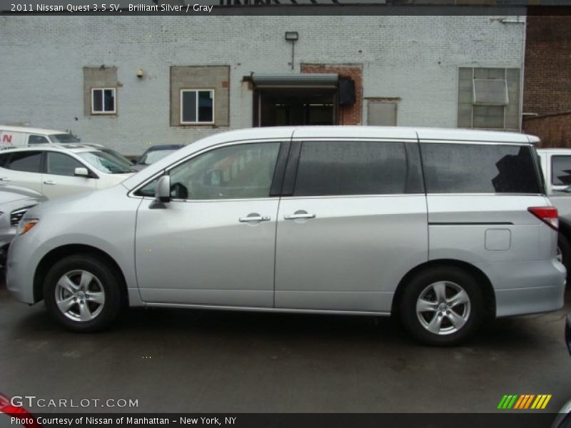 Brilliant Silver / Gray 2011 Nissan Quest 3.5 SV