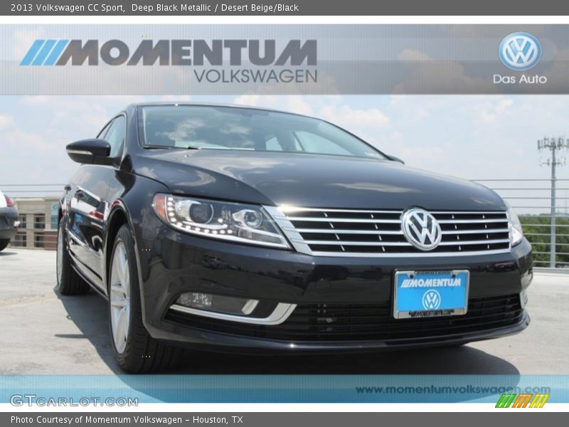 Deep Black Metallic / Desert Beige/Black 2013 Volkswagen CC Sport