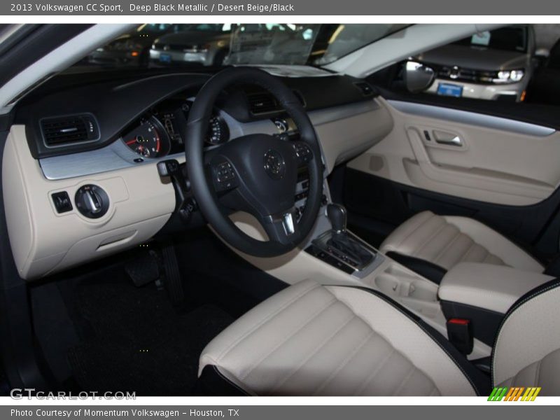 Deep Black Metallic / Desert Beige/Black 2013 Volkswagen CC Sport
