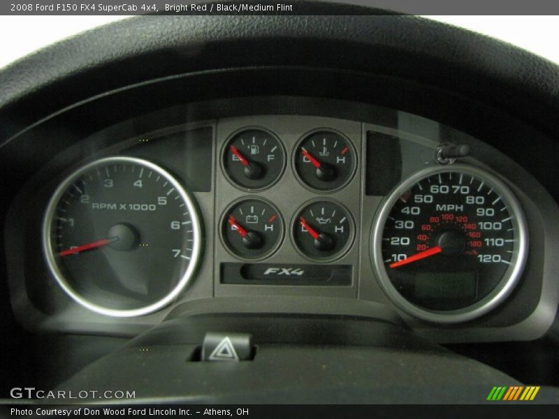 Bright Red / Black/Medium Flint 2008 Ford F150 FX4 SuperCab 4x4
